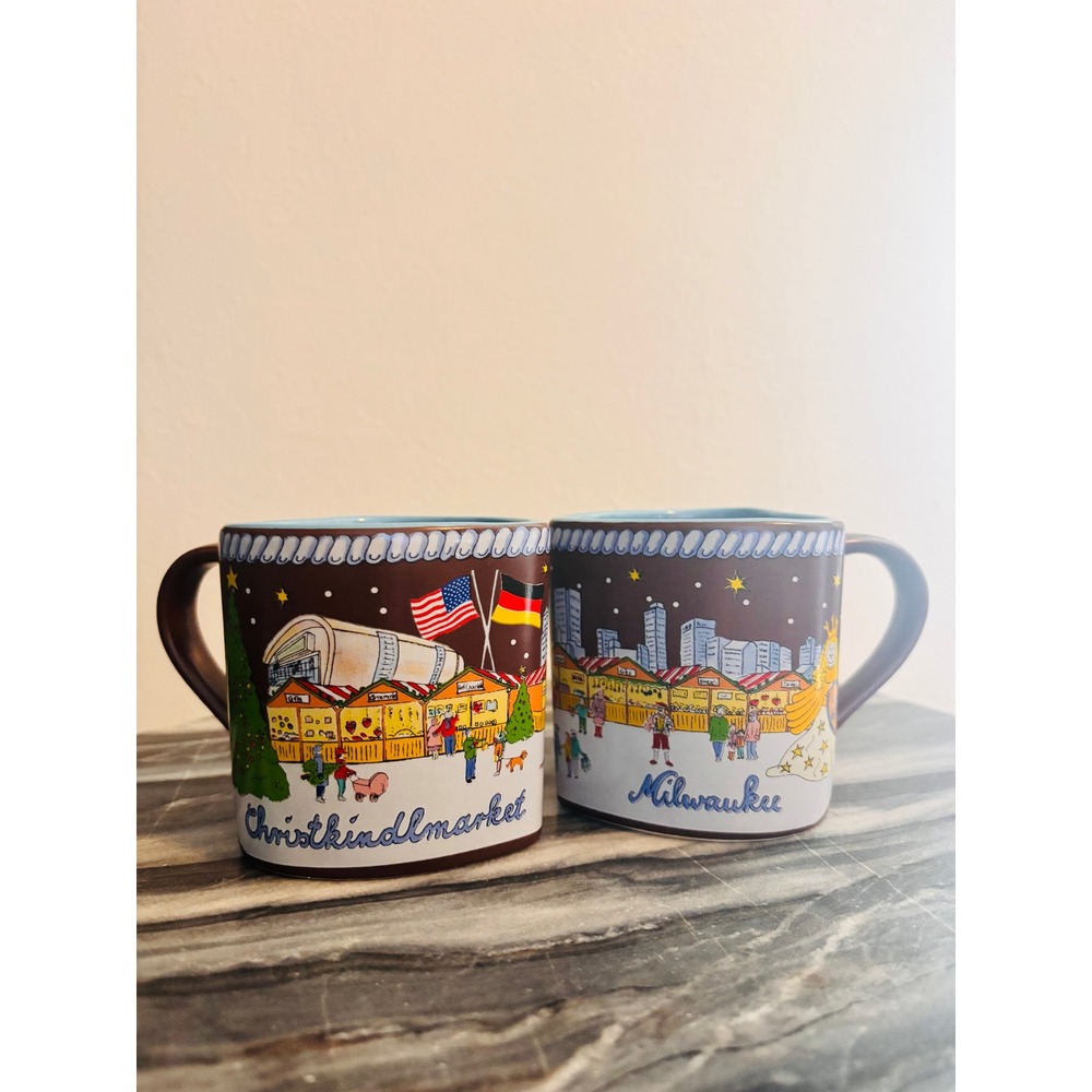 Milwaukee Christkindlmarket 2018 Heart Shaped Mugs Set Of 2‎